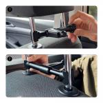 Suport de tetiera pentru telefon / tableta Wozinsky WTHBK2, Compatibil cu dispozitive cu diagona 4-11 inch, Carling incorporat, Negru 11 - lerato.ro