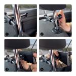 Suport de tetiera pentru telefon / tableta Wozinsky WTHBK2, Compatibil cu dispozitive cu diagona 4-11 inch, Carling incorporat, Negru 12 - lerato.ro