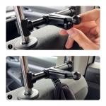 Suport de tetiera pentru telefon / tableta Wozinsky WTHBK2, Compatibil cu dispozitive cu diagona 4-11 inch, Carling incorporat, Negru 9 - lerato.ro