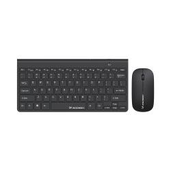 Kit tastatura si mouse Wozinsky WZKM-078, Wireless, Receiver USB, Baterii AAA, Negru
