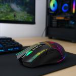 Mouse gaming Wozinsky WMGK-3200, Wireless, 400mAh, 7 Butoane, 3200 DPI, RGB, USB-C, Negru 7 - lerato.ro