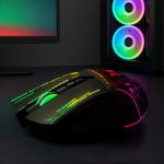 Mouse gaming Wozinsky WMGK-3200, Wireless, 400mAh, 7 Butoane, 3200 DPI, RGB, USB-C, Negru 8 - lerato.ro