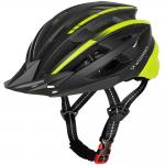 Casca de protectie MTB Wozinsky HT-28VCZ, Lumina spate reincarcabila prin USB, 54 - 57cm, Marime M, Negru / Galben 2 - lerato.ro