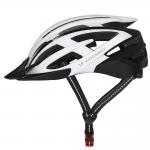 Casca de protectie MTB Wozinsky HT-28VCB, Lumina spate reincarcabila prin USB, 57 - 62cm, Marime L, Negru / Alb 3 - lerato.ro