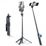 Selfie stick cu trepiedWozinsky WC1Y30S pentru telefon, Reglabil, 1.3m, Bluetooth 5.0, Negru 4 - lerato.ro