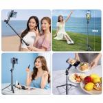 Selfie stick cu trepiedWozinsky WC1Y30S pentru telefon, Reglabil, 1.3m, Bluetooth 5.0, Negru 6 - lerato.ro