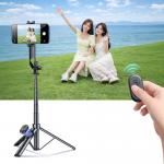 Selfie stick cu trepiedWozinsky WC1Y30S pentru telefon, Reglabil, 1.3m, Bluetooth 5.0, Negru 7 - lerato.ro