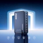 Statie de incarcare 6 in 1 Wozinsky WSL-440, PD 340W, 1x USB-A, 5x USB-C, Negru 8 - lerato.ro