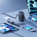 Statie de incarcare 6 in 1 Wozinsky WSL-440, PD 340W, 1x USB-A, 5x USB-C, Negru 9 - lerato.ro