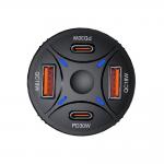 Incarcator auto Wozinsky WLS-04, 2x USB-C, 2x USB-A, 60W, 3A, Negru 4 - lerato.ro
