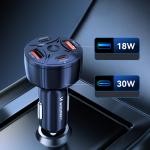 Incarcator auto Wozinsky WLS-04, 2x USB-C, 2x USB-A, 60W, 3A, Negru 7 - lerato.ro