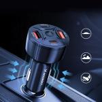 Incarcator auto Wozinsky WLS-04, 2x USB-C, 2x USB-A, 60W, 3A, Negru 9 - lerato.ro