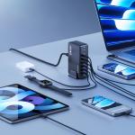 Statie de incarcare 5 in 1 Wozinsky WSL-240, PD 240W, 1x USB-A, 4x USB-C, Negru 8 - lerato.ro