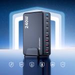 Statie de incarcare 5 in 1 Wozinsky WSL-240, PD 240W, 1x USB-A, 4x USB-C, Negru 9 - lerato.ro