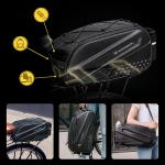 Geanta bicicleta Wozinsky pentru portbagaj, Waterproof, Buzunare extensibile, 14L, Negru 6 - lerato.ro