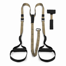 Sistem de antrenament TRX Wozinsky WSTR-01, curele reglabile, manere anti-alunecare, Khaki