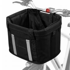 Cos pentru bicicleta Wozinsky WKR-MK, Sistem de prindere pe ghidon, Elemente reflectorizante, 30 x 24 x 24 cm, Negru