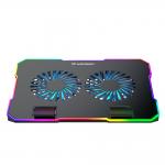 Cooler laptop gaming Wozinsky WDCX-A26 NitroCool, Compatibil cu laptop de maxim 17 inch, 2 ventilatoare, 1200 rpm, Iluminare RGB, Ajustabil, 360 × 255 × 28 mm, Alimentare USB, Negru 3 - lerato.ro