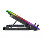 Cooler laptop gaming Wozinsky WDCX-A26 NitroCool, Compatibil cu laptop de maxim 17 inch, 2 ventilatoare, 1200 rpm, Iluminare RGB, Ajustabil, 360 × 255 × 28 mm, Alimentare USB, Negru 5 - lerato.ro