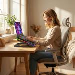 Cooler laptop gaming Wozinsky WDCX-A26 NitroCool, Compatibil cu laptop de maxim 17 inch, 2 ventilatoare, 1200 rpm, Iluminare RGB, Ajustabil, 360 × 255 × 28 mm, Alimentare USB, Negru 7 - lerato.ro