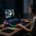 Cooler laptop gaming Wozinsky WDCX-A26 NitroCool, Compatibil cu laptop de maxim 17 inch, 2 ventilatoare, 1200 rpm, Iluminare RGB, Ajustabil, 360 × 255 × 28 mm, Alimentare USB, Negru 11 - lerato.ro