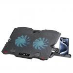 Cooler laptop gaming Wozinsky WDCX-015 StormPad, Compatibil cu laptop de maxim 15.6 inch, 2 ventilatoare, 1200 rpm, Iluminare RGB, Ajustabil, 360 × 270 × 32 mm, Alimentare USB, Negru 2 - lerato.ro