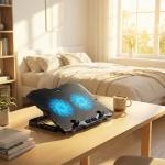 Cooler laptop gaming Wozinsky WDCX-015 StormPad, Compatibil cu laptop de maxim 15.6 inch, 2 ventilatoare, 1200 rpm, Iluminare RGB, Ajustabil, 360 × 270 × 32 mm, Alimentare USB, Negru 3 - lerato.ro