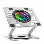 Cooler laptop Wozinsky WDCX-X16-AS CoolBase, Compatibil cu laptop de maxim 16 inch, 1 ventilator, 1200 rpm, Iluminare RGB, Ajustabil, Baza rotativa 360 grade, Alimentare USB, 2 porturi USB-A, SIlver 3 - lerato.ro