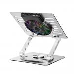 Cooler laptop Wozinsky WDCX-X16-AS CoolBase, Compatibil cu laptop de maxim 16 inch, 1 ventilator, 1200 rpm, Iluminare RGB, Ajustabil, Baza rotativa 360 grade, Alimentare USB, 2 porturi USB-A, SIlver 6 - lerato.ro