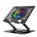 Cooler laptop Wozinsky WDCX-X16-AS CoolBase, Compatibil cu laptop de maxim 16 inch, 1 ventilator, 1200 rpm, Iluminare RGB, Ajustabil, Baza rotativa 360 grade, Alimentare USB, 2 porturi USB-A, Negru 2 - lerato.ro
