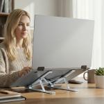 Stand universal laptop Wozinsky WDCX-X8S, 255 x 45 x 20 mm, Pliabil, Ajustabil, Compatibil cu laptop-uri pana la 16 inch, Silver 14 - lerato.ro