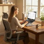 Stand universal laptop Wozinsky WDCX-X8S, 255 x 45 x 20 mm, Pliabil, Ajustabil, Compatibil cu laptop-uri pana la 16 inch, Silver 11 - lerato.ro