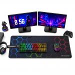 Mousepad Wozinsky WPD-B800, 80 x 30 x 0.3 cm, Model RGB hexagonal, Negru 4 - lerato.ro