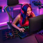 Mousepad Wozinsky WPD-B800, 80 x 30 x 0.3 cm, Model RGB hexagonal, Negru 9 - lerato.ro