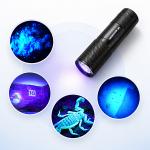 Lanterna UV Wozinsky WLD-9L, Detectare urme urina, filigrane, bacterii, IP65, 3 baterii AAA, Negru 7 - lerato.ro