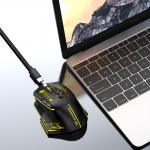 Mouse gaming Wozinsky WMGB-1181, Wireless, 500mAh, 7 Butoane, 3200 DPI, Bluetooth, USB-C, Negru / Galben 12 - lerato.ro