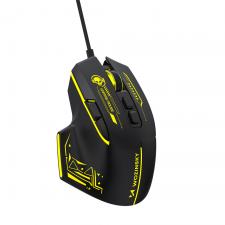 Periferice gaming, Mouse gaming Wozinsky WMGK-1181W, Cu fir, 7 Butoane, 7200 DPI, Lungime cablu 1.6m, Negru / Galben, lerato.ro