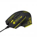 Mouse gaming Wozinsky WMGK-1181W, Cu fir, 7 Butoane, 7200 DPI, Lungime cablu 1.6m, Negru / Galben 5 - lerato.ro