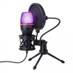 Microfon gaming cu suport pentru birou Wozinsky WM-W11, Iluminare RGB, Omnidirectional, USB-A 2.0, Negru 3 - lerato.ro