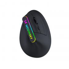Periferice gaming, Mouse gaming vertical Wozinsky WMG-1164, Wireless, 3600 DPI, 6 Butoane, Autonomie 2h, 2.4GHz, Bluetooth 5.0, USB-C, Negru, lerato.ro