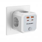 Priza Smart Wozinsky WKZ-4B Power Cube, 4x AC, 2x USB-A, 2x USB-C 20W, PD AC 4000W, Alb 5 - lerato.ro