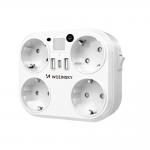 Priza Smart Wozinsky WRS-2B, 4x AC, 2x USB-A, 1x USB-C, PD AC 4000W, 16A, Alb 2 - lerato.ro