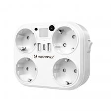 Priza Smart Wozinsky WRS-2B, 4x AC, 2x USB-A, 1x USB-C, PD AC 4000W, 16A, Alb