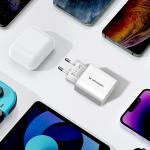 Incarcator retea Wozinsky WLS-20W, 20W, 1x USB-C, 1x USB-A, Cablu USB-C 1m inclus, Alb 9 - lerato.ro