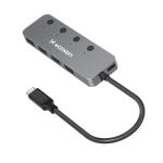 Adaptor Hub 4-in-1 Wozinsky WHS080YSS , USB-C la 4x USB-A 3.0 / 5 Gbps, Lugime cablu 15cm, Gri 2 - lerato.ro
