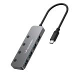 Adaptor Hub 4-in-1 Wozinsky WHS080YSS , USB-C la 4x USB-A 3.0 / 5 Gbps, Lugime cablu 15cm, Gri 5 - lerato.ro