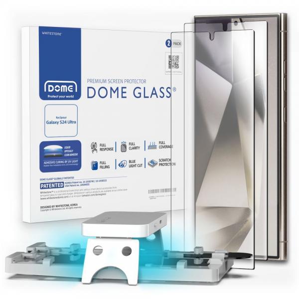 Set 2 folii protectie Whitestone Dome compatibil cu Samsung Galaxy S24 Ultra Clear