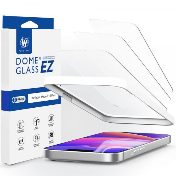 Set 3 folii protectie Whitestone EZ Glass compatibil cu iPhone 14 Plus