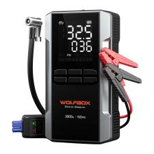 Redresor auto WOLFBOX MegaVolt 16 Air, Clesti pentru pornire motor diesel sau benzina, 3000A, 12V, 16000mAh, USB-A, USB-C, Negru