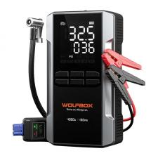 Redresor auto WOLFBOX MegaVolt 24 Air, Clesti pentru pornire motor diesel sau benzina, 4000A, 12V, 24000mAh, USB-A, USB-C, Negru